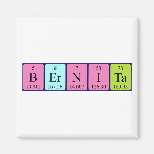 Bernita periodisk bord namn magnet (Framsidan)