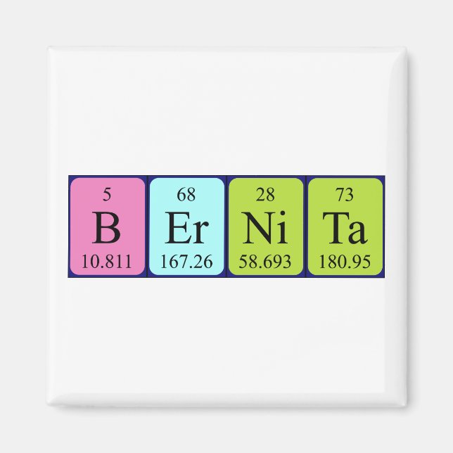 Bernita periodisk bord namn magnet (Framsidan)