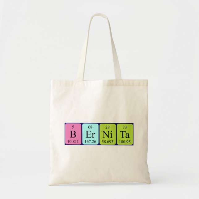 Bernita Periote bord namn tote bag Tygkasse (Framsidan)