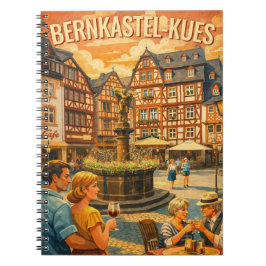 Bernkastel-Kues Germany Vintage Travel Art Anteckningsbok