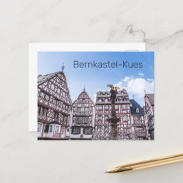 Bernkastel-Kues Historic Facades Tyskland Souvenir Helg Vykort