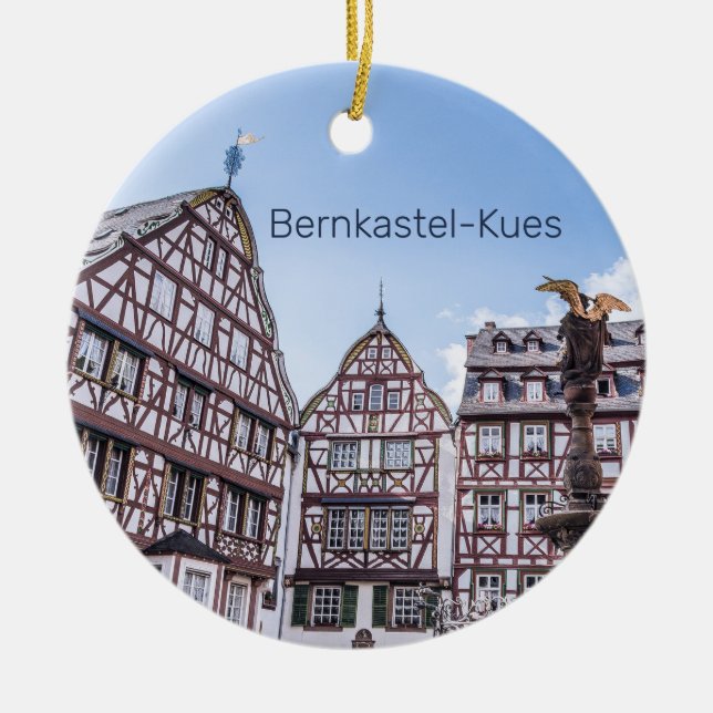 Bernkastel-Kues Historic Facades Tyskland Souvenir Julgransprydnad Keramik (Framsidan)