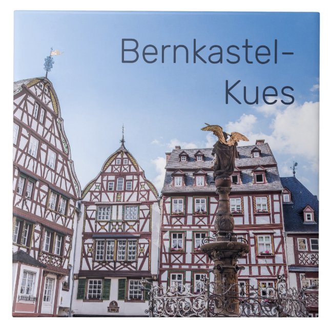 Bernkastel-Kues Historic Facades Tyskland Souvenir Kakelplatta (Framsidan)