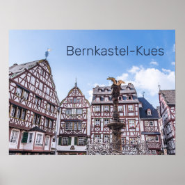 Bernkastel-Kues Historic Facades Tyskland Souvenir Poster