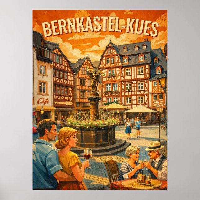 Bernkastel-Kues Vintage Reskonst Poster (Framsidan)