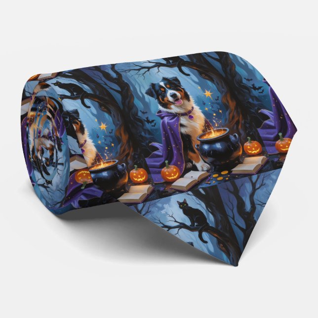 Bernsensisk Bergshund Whimsical Halloween-målning Slips (Rullad)