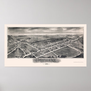 Bernville panorama- karta för PA - 1898 Poster