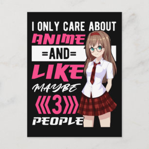 Beroende Anime Girl Otaku Cute Manga Vykort