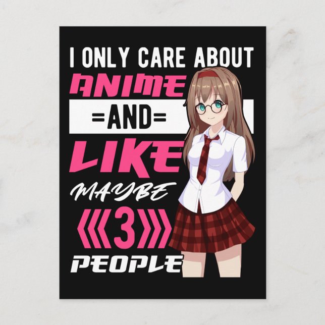 Beroende Anime Girl Otaku Cute Manga Vykort (Framsida)