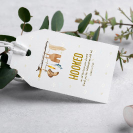 Beroende av all kärlek Fiskarens baby shower Presentetikett