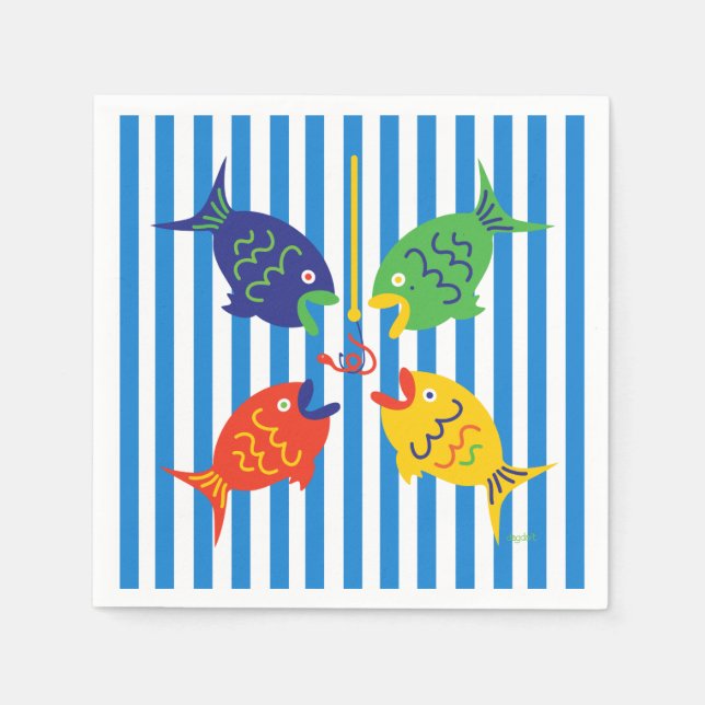 Beroende av fisk pappersservett (Framsidan)