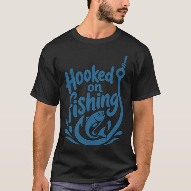 Beroende av fiske t shirt (Framsida)