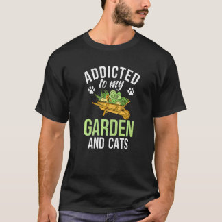 Beroende av min trädgård och katter utomhus och tr t shirt