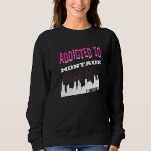 Beroende av Montauk Semester Humor Resa New York T Shirt