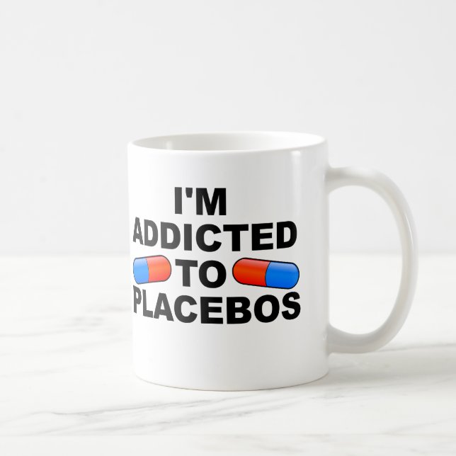 Beroende av Placebo Funny Mug eller Resemugg Kaffemugg (Höger)