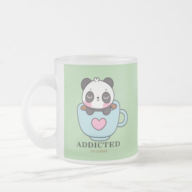 Beroende baby panda frostad glasmugg (Vänster)