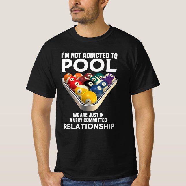 Beroende för Bassäng Rack Billiards T Shirt (Framsida)