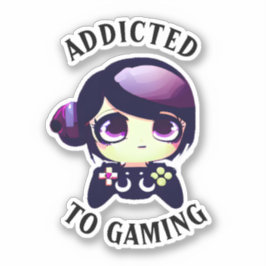 Beroende för spel | Cute Kawaii Girl Gamer Klistermärken