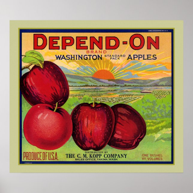 Beroende på Poster av Washington Apples (Framsidan)