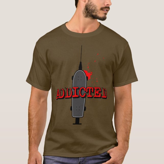 beroende svart tee shirt (Framsida)