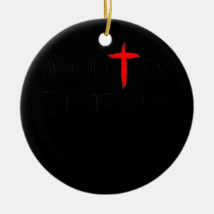 Beroende till Jesus Kristna Religiösa Jesus Fish Julgransprydnad Keramik