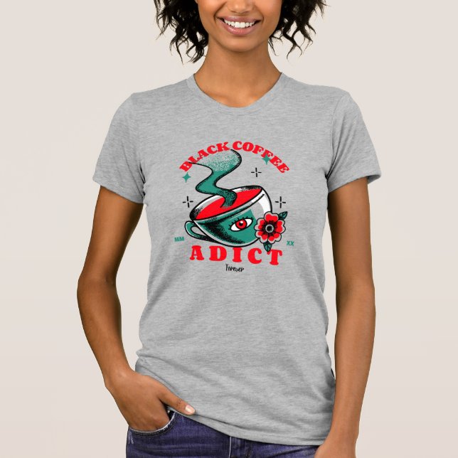 Beroende till kaffe t shirt (Framsida)
