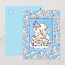 BEROENDE TILL KÄRLEK FUNNY BABY CUPID, CHOCOLATE C HELG VYKORT