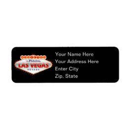 Beroende till Las Vegas, Nevada Funny Sign Returadress Etikett