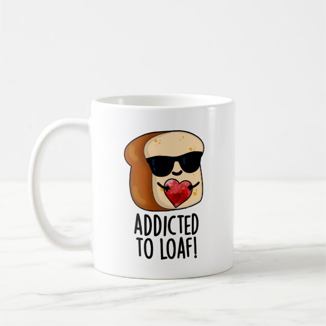Beroende till Loaf Funny Bread Pun Kaffemugg (Vänster)