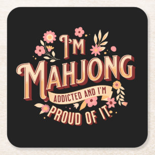 Beroende till mahjong Funny mahjong Underlägg Papper Kvadrat
