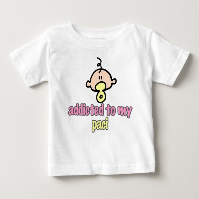 Beroende till min paci (flicka) t shirt (Framsida)