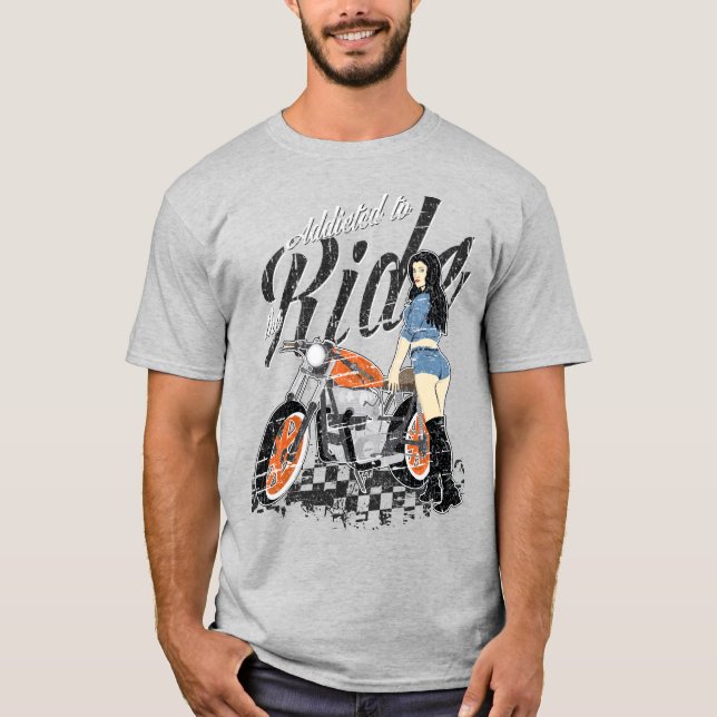 Beroende till motorcykeltrafiken vid Ride T Shirt (Framsida)