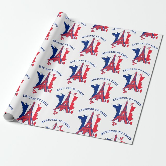 BEROENDE TILL PARIS Eiffel Torn Presentpapper (Utrullad)