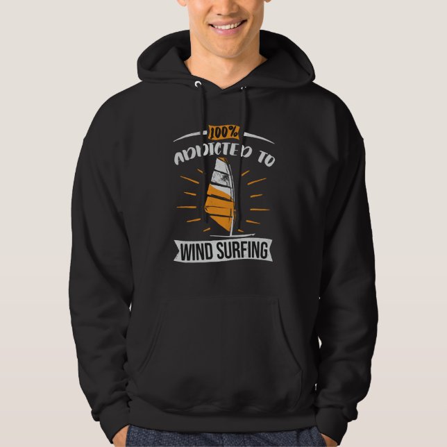 Beroende till Vind Surfboard Surfer Hoodie (Framsida)