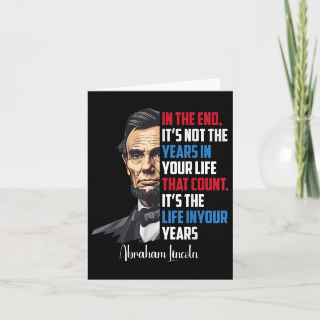 Berömd Abraham Lincoln Inspirational Quote Civil W Kort (Framsida)