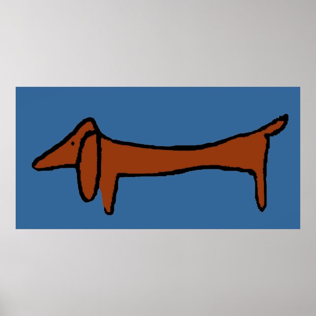 Berömd Abstrakt Brown Dachshund Poster (Framsidan)