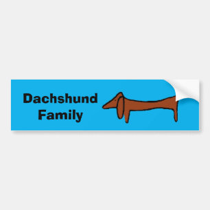 Berömd Abstrakt Dachshund Family, redigera text Bildekal