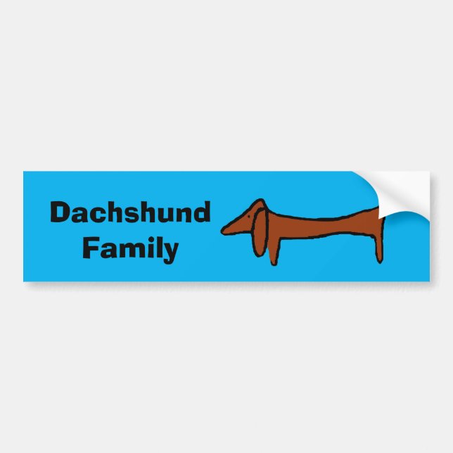 Berömd Abstrakt Dachshund Family, redigera text Bildekal (Framsidan)