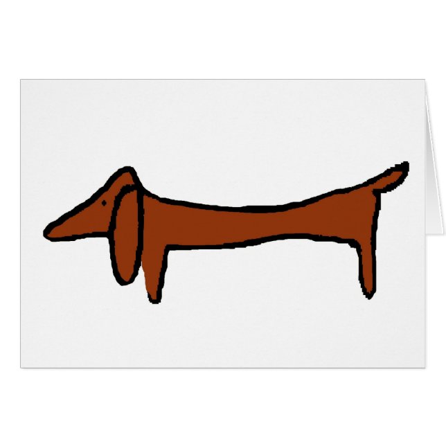 Berömd Abstrakt Dachshund Hälsningskort (Framsidan Horizontal)