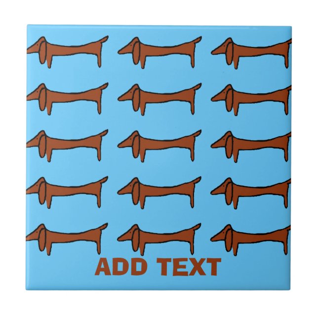 Berömd Abstrakt Dachshund Kakelplatta (Framsidan)