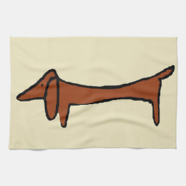 Berömd Abstrakt Dachshund Kökshandduk