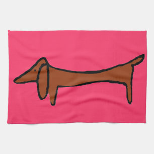 Berömd Abstrakt Dachshund Kökshandduk