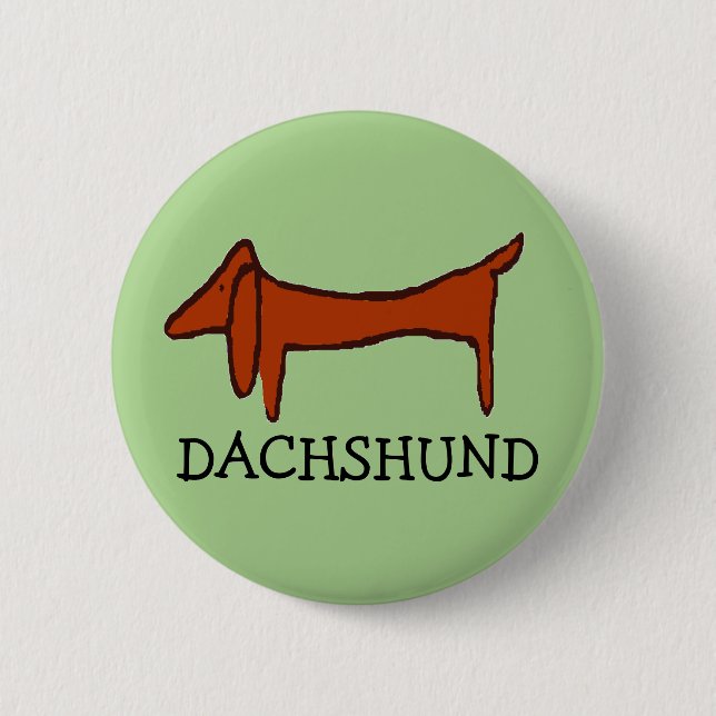 Berömd Abstrakt Dachshund Pinback-knapp Knapp (Framsida)