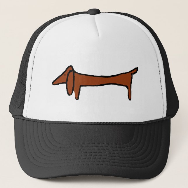 Berömd Abstrakt Dachshund Truckerkeps (Framsida)