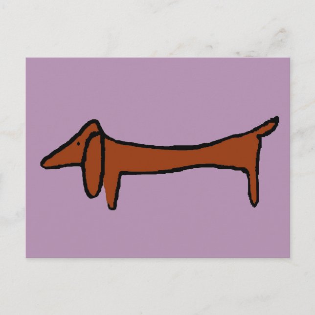 Berömd Abstrakt Dachshund Vykort (Framsida)