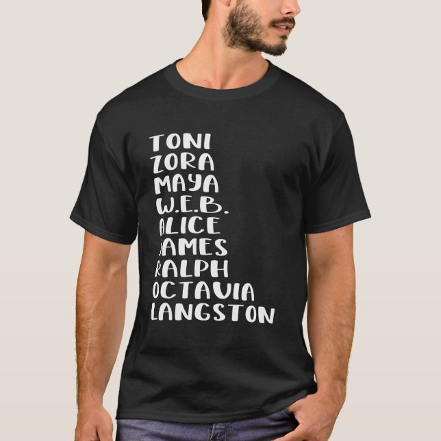 Berömd afrikanska-amerikanska svarta författare ti t shirt (Framsida)