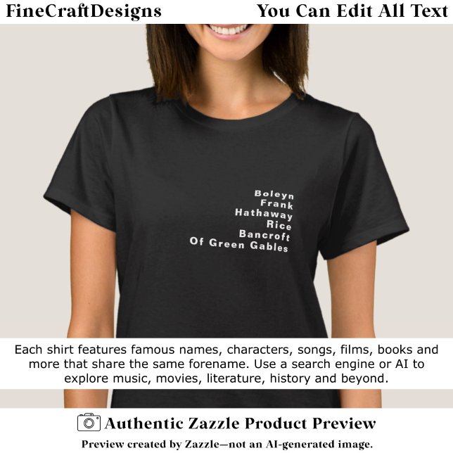 Berömd Anmärkningsvärd Anpassningsbar Redigerbar E T Shirt (Skapare uppladdad)