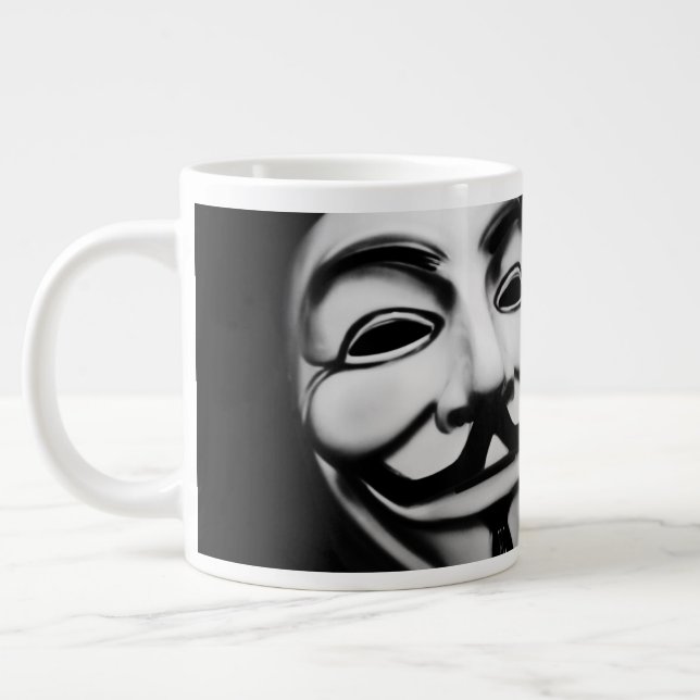 Berömd Anonymous Hacker Smile Jumbo Mugg (Vänster)