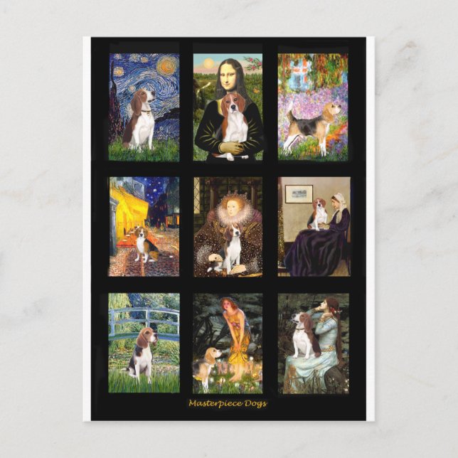 Berömd Art Beagle Comp 1 Vykort (Framsida)