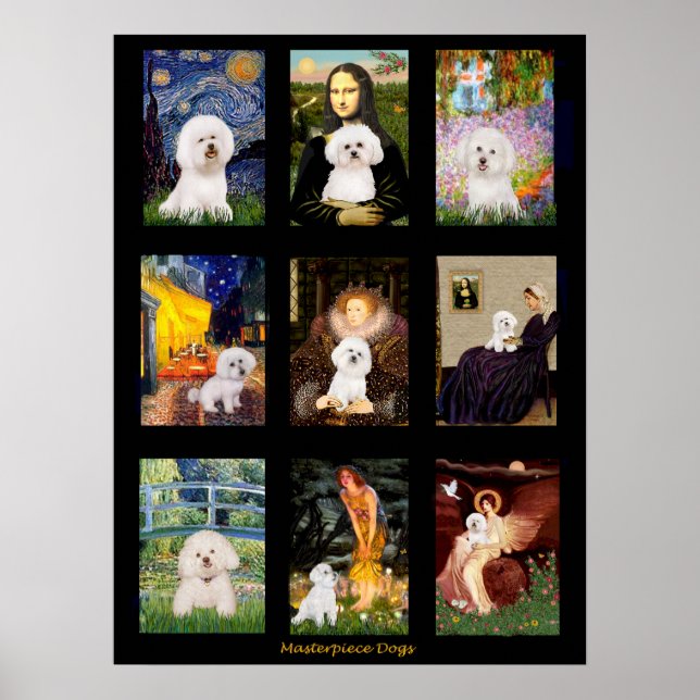 Berömd Art Bichon Frise Composite Poster (Framsidan)